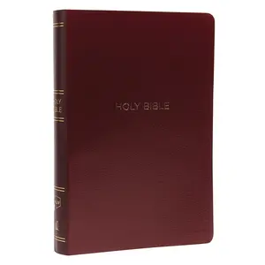 NKJV Holy Bible, Giant Print Center-Column Reference Bible, Burgundy Leather-look, 72,000+ Cross References, Red Letter, Comfort Print: New King James Version by Thomas Nelson [Leathersoft Book]