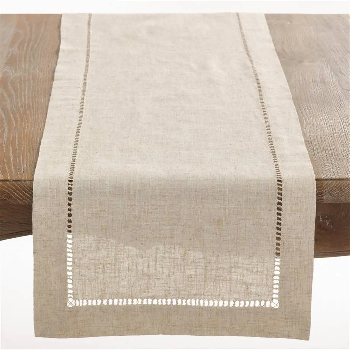 Saro Lifestyle 731.N1636B 16 x 36 in. Hemstitched Plain Table Runner, Multi Color