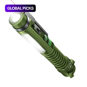 PASIION EDC Rechargeable Flashlight, 800-Lumen Small Flashlight with Magnetic Clip & Base, 11-Mode LED Flashlight, Glass Breaker & Bottle Opener, USB-C Flashlight for Working, Home and Emergency, Rechargeable Powerful Flashlights