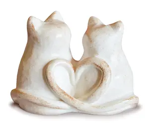 Cats Wedding Cake Topper - Handcrafted Kitties with Heart-Shaped Tails - Elegant Wedding Cake Topper - Nature Decor Ornament for Lovers Sculpture Decoration