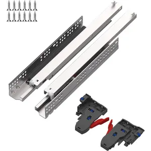 16 Inch 6 Pair Undermount Soft Close Drawer Slides Full Extension Drawer Glides with 3D Locking Device for Frameless Cabinet
