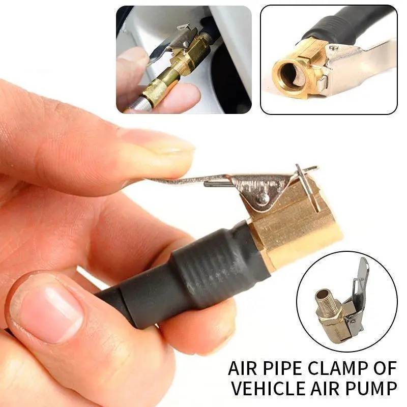 2pcs Tire Inflator Nozzles with Clip-on Connectors, Brass Locking Tire Air Hose Connectors, suitable for car tire inflation, and tire inflation tools for cars, bicycles, motorcycles, and trucks. tiktokshopspringglowup Car Air Compressor summ