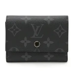 Pre-owned Louis Vuitton Canvas Small Leather Goods Victor Monogram Eclipse Trifold Wallet