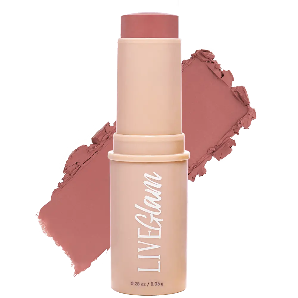 LiveGlam Cheeky Kiss Rosy Cream Blush Stick for Lip & Cheek Blend Makeup