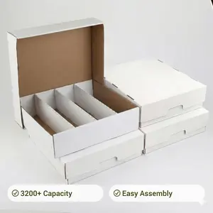 Card Game Storage Box With Lid Multi Row Corrugated Cardboard Organizer For Trading Cards Board Games Family Play And Collection Sorting