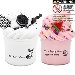 Ice Cream Shaped Slime, 1 Count/2 Counts Non-sticky Stretchy Scented Putty, Soft Squishy Silicone Stress Relief Toy for Kids & Adults, Kawaii Squishies, Sensory Bundle, Squishy Covered Slime, Squishy Series