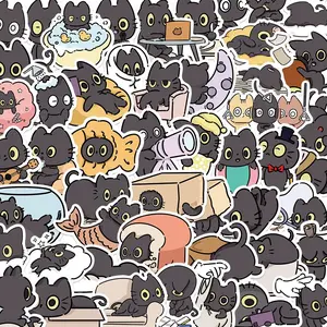 Cartoon Cat Pattern Sticker (50/1000pcs), Cute Decorative Sticker, Funny Diy Decal for Phone Notebook Scrapbook, Ornaments