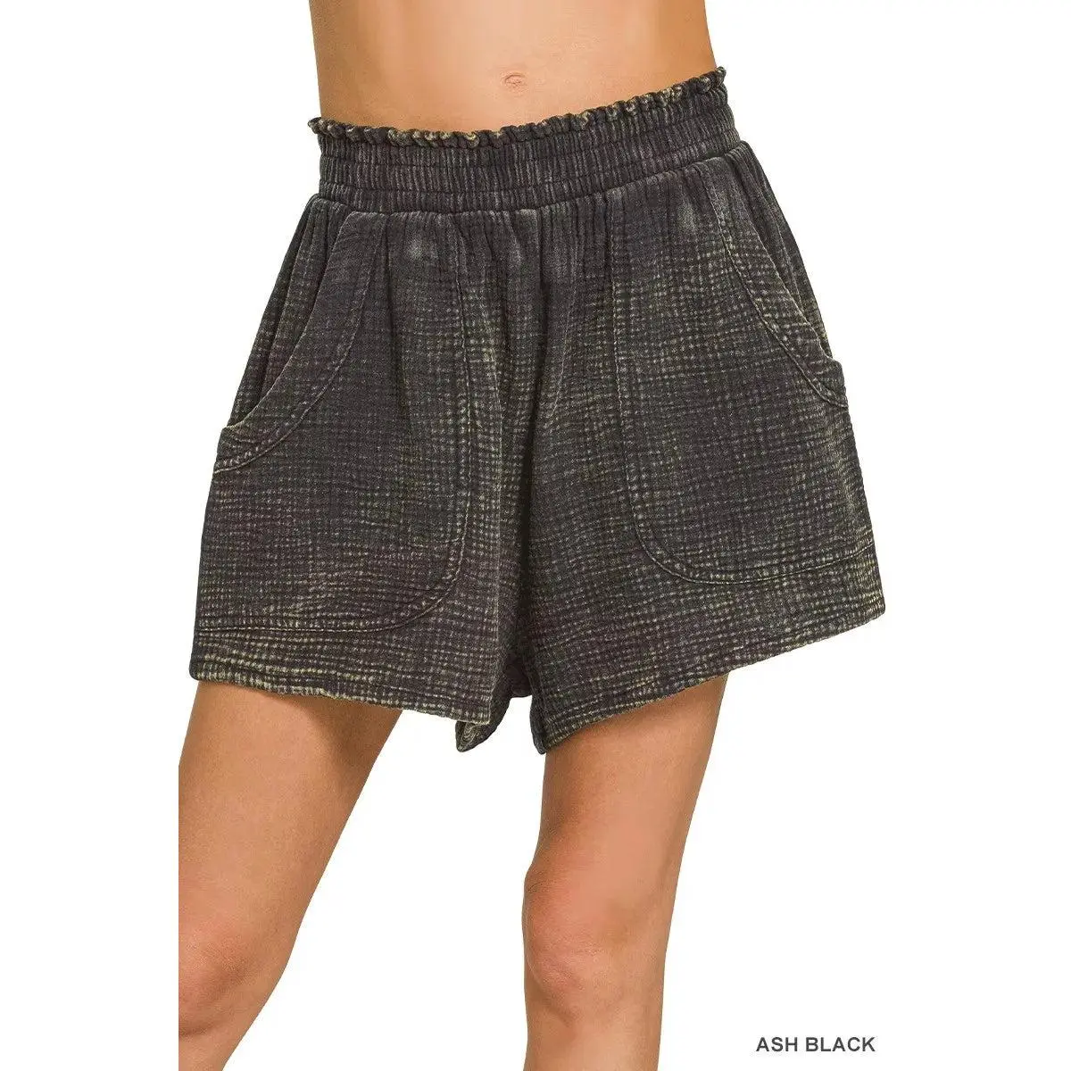Zenana Washed Double Gauze Shorts