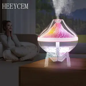 Colorful Volcano Humidifier, USB Humidifier, USB Powered Humidifier – Colorful Gradient LED, Cool Mist Air Purifier, Silent, Nano Mist Moisturizing, suitable for bedroom, living room or office, perfect as a holiday, New Year, or Christmas gift.