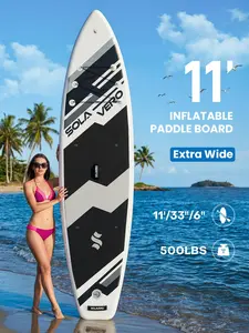 Stand Up Paddle Board 11' Inflatable SUP for Adults, Blow Up Paddle Board with Non-Slip EVA Deck 500LB Capacity Wide Board for All Skill Levels