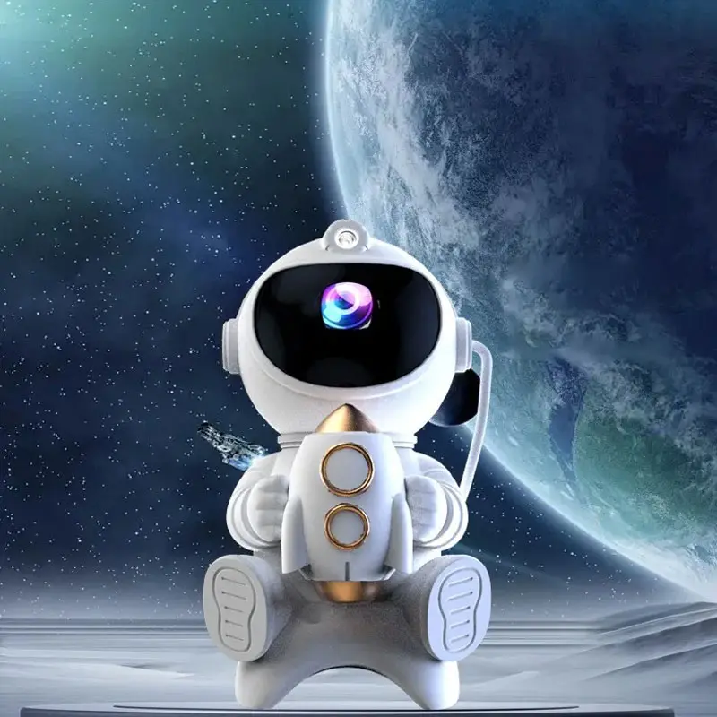Astronaut Design Starry Sky Projector Night Light, USB Rechargeable Space Galaxy Projector Light with Remote Control, Decorative Light for Bedroom, Living Room, Home Decor