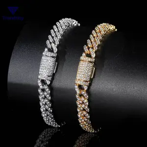 [TrendTiny] American Hip-Hop 6mm Single Row Zircon Cuban Chain Bracelet Light Luxury High-End Men's Jewelry Accessories