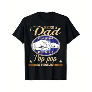 180gBeing A Dad Is An Honor Being A Pop Pop Is Priceless Shirt, Pop Pop Father's Day Gift T-Shirt