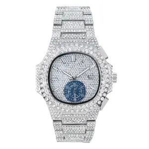 Men's Watch Luxury CZ Stone Hip Hop Iced Out Bling Gold / Silver / Rose Gold Finished Wristwatch Analog Casual Quartz