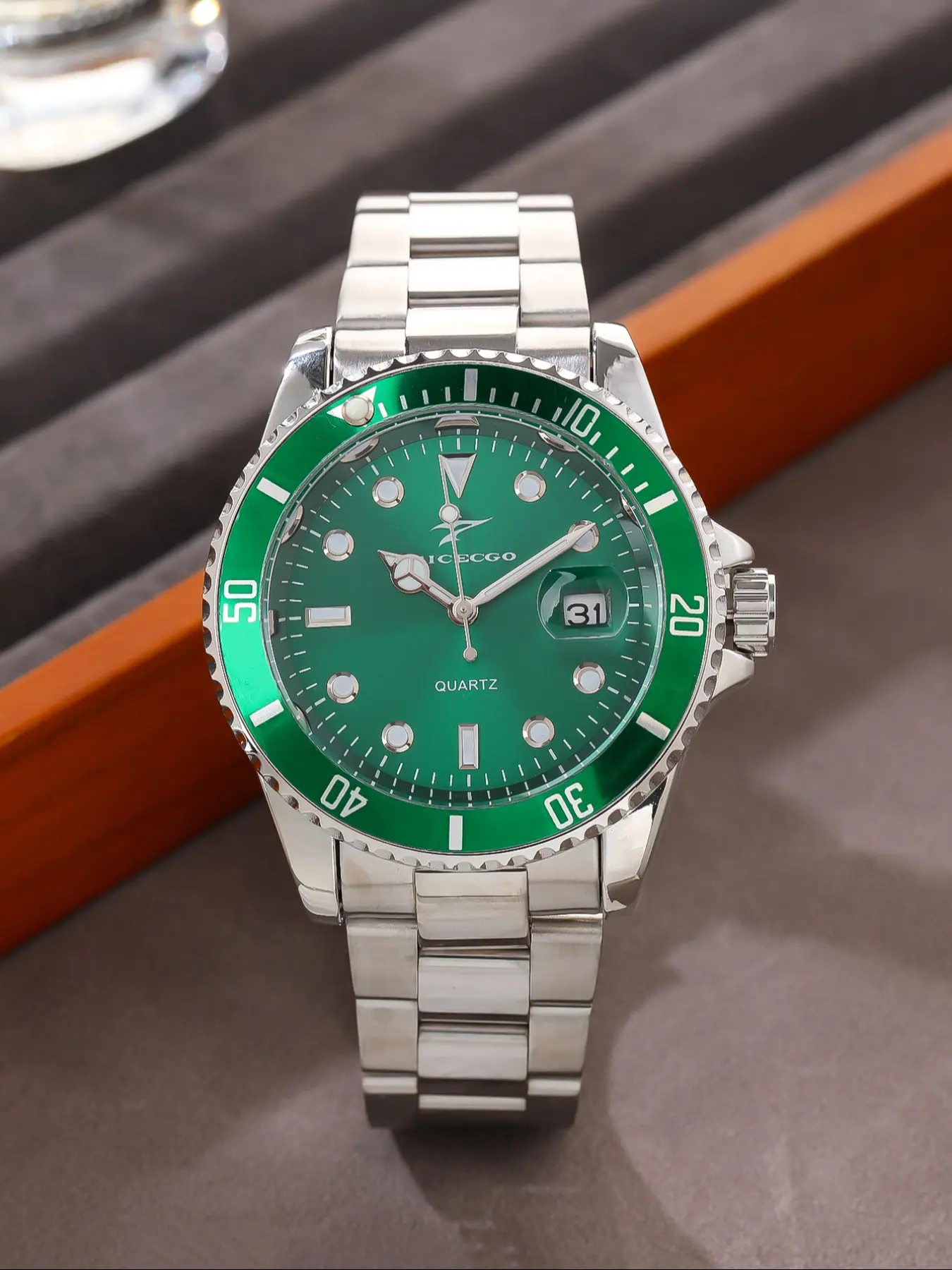 Classic business men's night light dial rotating bezel coin edge watch Analog Quartz Watch stainless steel strap Quartz Movement fashionable casual men's watch, fashionable accessory, preferred watch for holiday birthday gifts, Analog Quartz Wristwatch