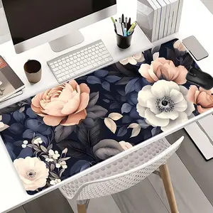 Floral Elegance Vintage Blooms Extra Large Mouse Pad Non Slip Gaming Desk Pad 35x16 Inch Computer Keyboard Mousepad with Durable Stitched Edge Perfect Gift for Home Office and Holiday Season Desktop Accessory Office Accessories