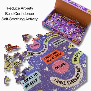 Affirmation Puzzle-Therapist Designed for Self-Esteem, Self-Soothing, and Confidence Building 120-Piece Mindfulness Tool to Decrease Anxiety and Depression High-Definition Sublimation Printing Bright Vibrant Colors Handmade in the USA