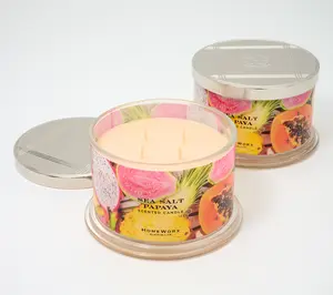 HomeWorx by Slatkin + Co. S/2 18-oz. Sea Salt Papaya Candles