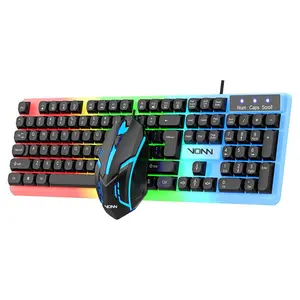 2026 Gaming Keyboard and FREE Mouse Combo Full Size 104 Key Wired with RGB Lighting and Ergonomic Design for Enhanced Gaming Experience