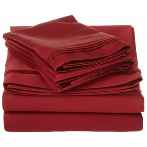 Egyptian Cotton 1000 Thread Count Solid Sheet Set King-Burgundy