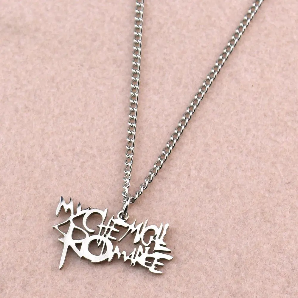 Rock Band My Chemical Romance Necklaces Cosplay MCR Stainless Steel Pendant Necklace Fashion Geometric Jewelry Gifts