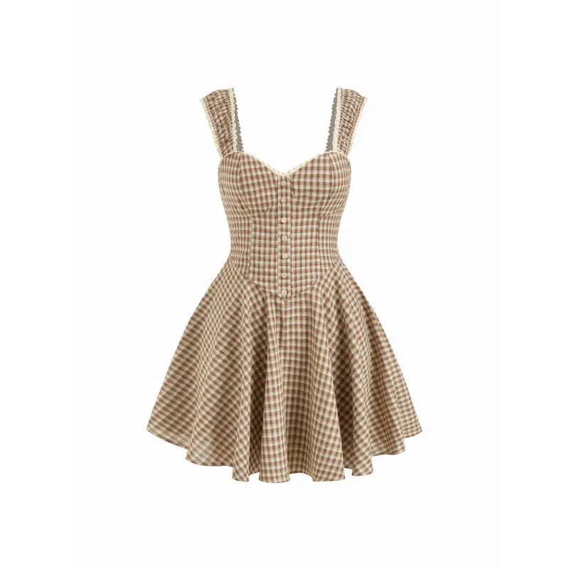 princess polly baby blue dress Gingham Smocked Mini Dress