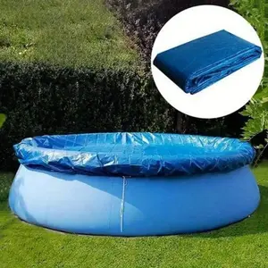 Swimming Pool Cover Pe Woven Waterproof Rainproof Dustproof Round Swimming Pool Cover, Durable Outdoor Protection Mat, Easy Installation Inflatable Swimming Pool