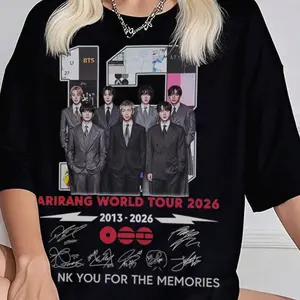 Bangtan 13 Years Comeback 2026 Tee, Concert Merch Graphic, ARMY Fan Gift, Vintage Black T-Shirt I5Y