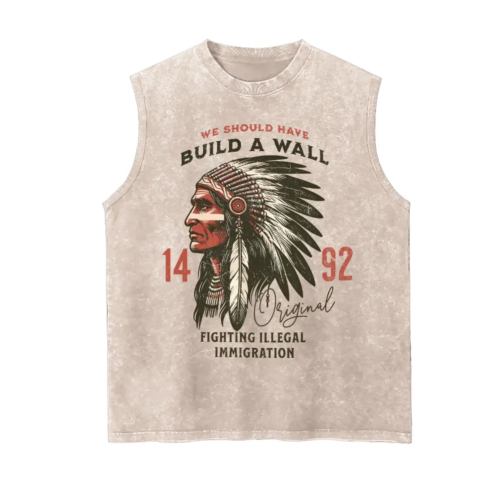 1492 Tribal Native American Retro Tank Top Vintage Tank 90s Graphic Sleeveless Tank Tops Men Vest Streetwear Outfits Men Vacation Outfits Sleeveless Shirt