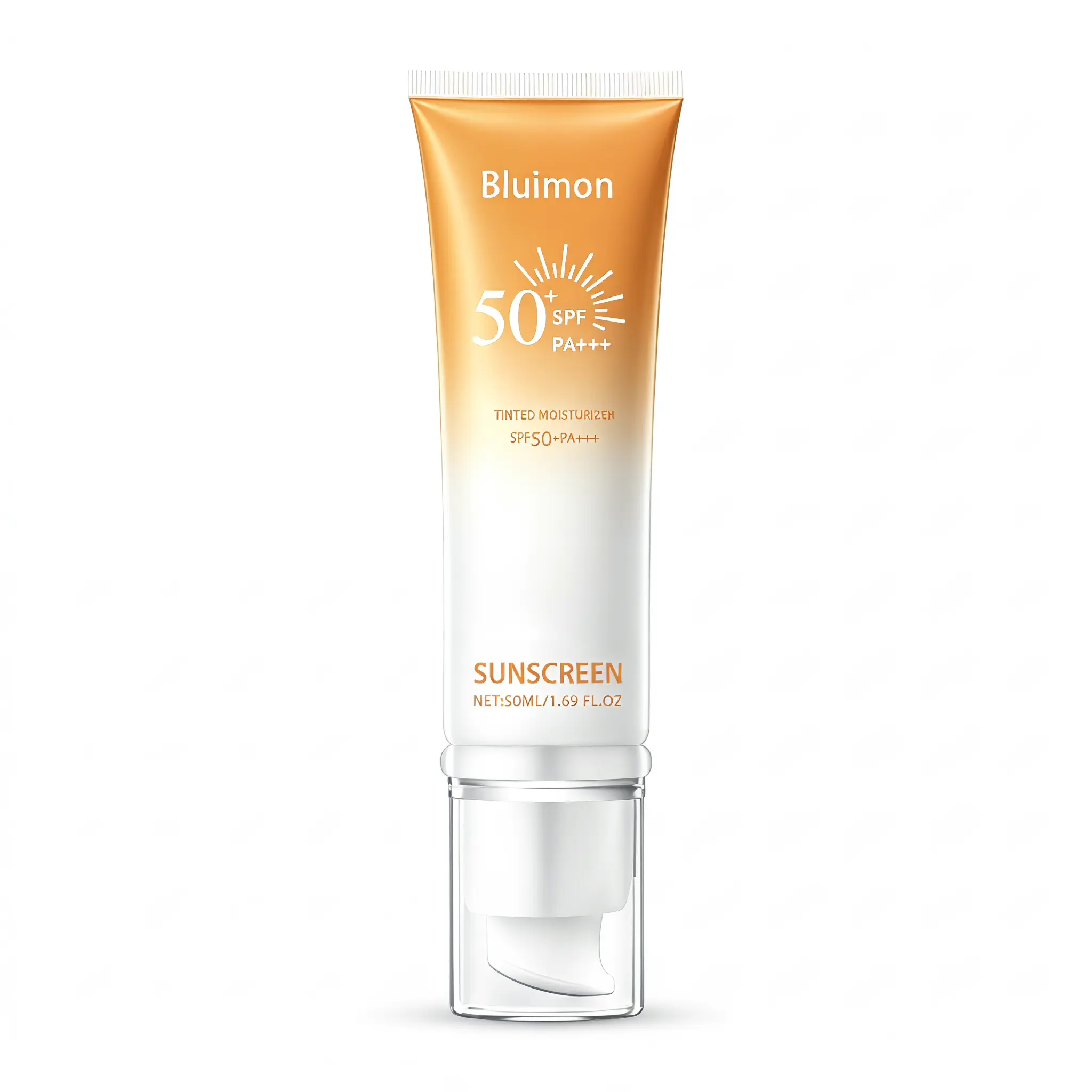 Tinted Facial Sunscreen Cream SPF 50 - Broad Spectrum Moisturizer, Hydrating, Anti-Sunburn, Anti-Aging, Tone-Up, All Skin Types, Ideal for Summer