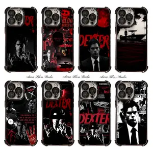 Trendy Classsic Dexter Phone Cases For iPhone 17 Promax Air 16 15 14 Pro Max Plus 13 12 11 Black Transparent Electroplate TPU Shockproof Protective Cover Gifts For Birthday Valentine Christmas Thanksgiving Halloween