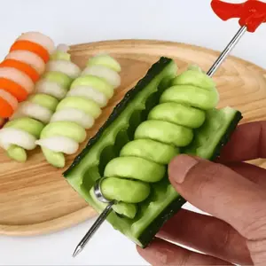 4 PCS Manual Spiral Vegetable Cutter, Fun Twister Slicer for Carrots, Cucumbers & Fruits, Perfect for Creating Eye-Catching Spiral Garnishes for Salads, Platters & Party Food