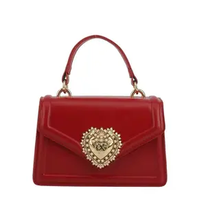 Cherry Red Vegan Leather Top Handle Crossbody Handbag for Women - Luxury and High Quality
