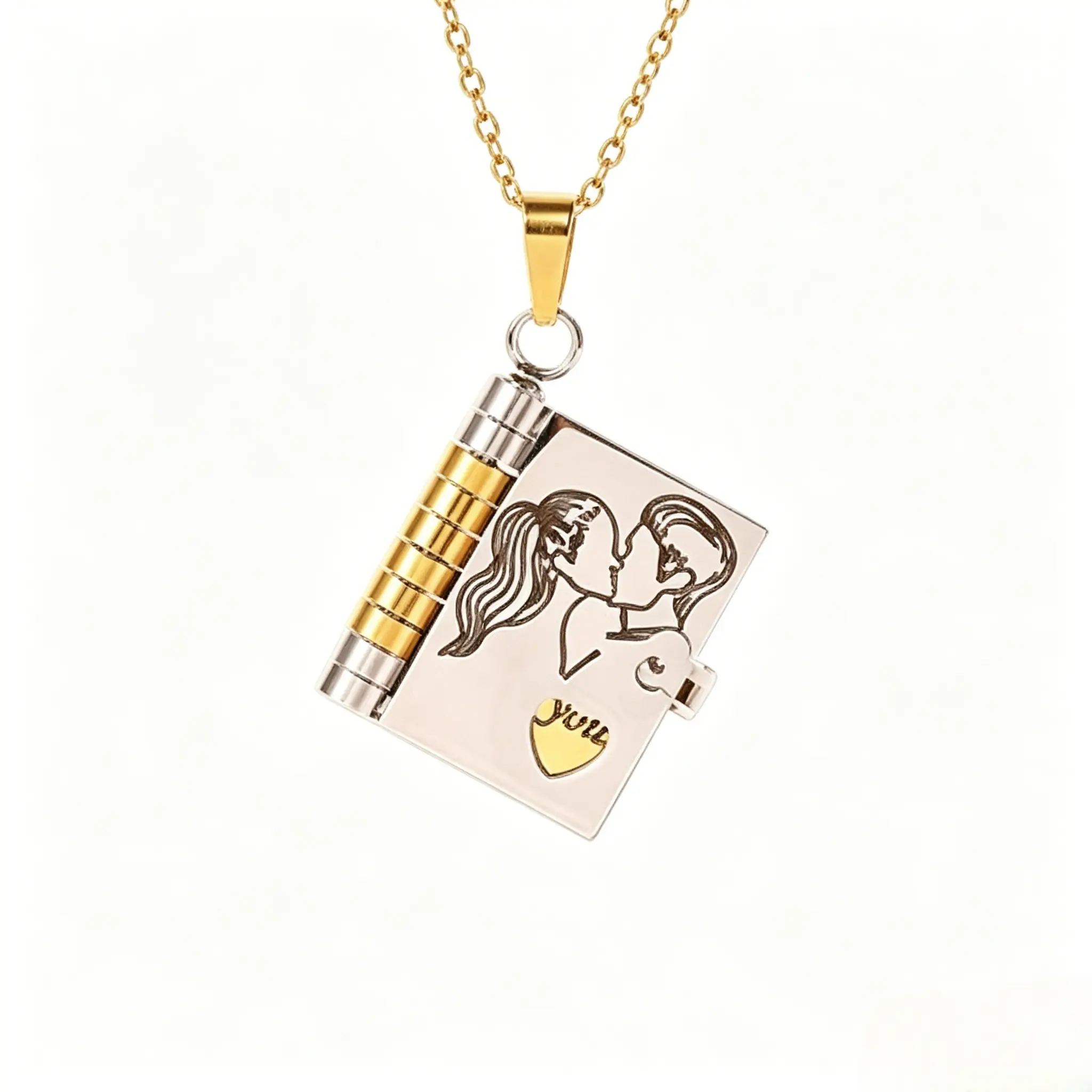 Couple Engraved Necklaces - Personalized Romantic Love Pendants, Ideal Valentine’s & Anniversary Gift Jewelry for Her & Him