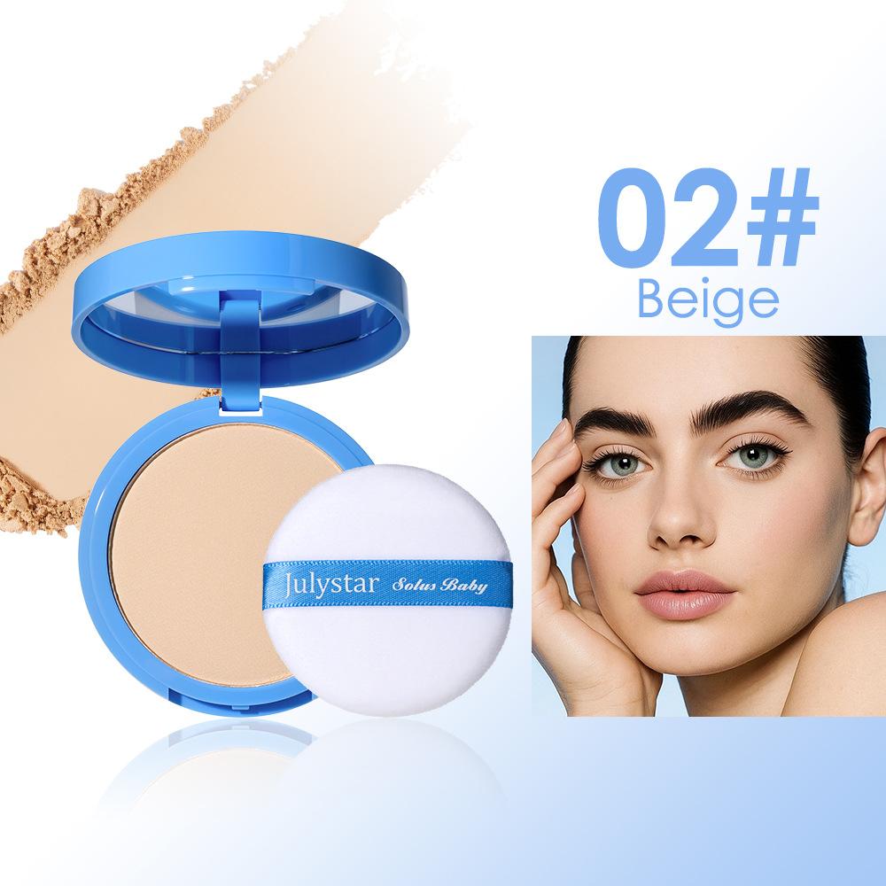 Waterproof facial powder, lightweight matte oil control setting powder with powder puff, Blurring & Brightening , long-lasting and flawless makeup, suitable for women and girls' cosmetics，Beauty Cosmetics