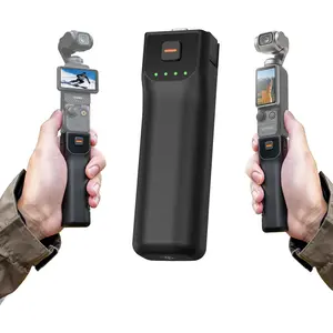 Pocket 3  Grip for  Pocket 3/Xtra Muse, 5000mAh Extended  Handle, Up to 6 Hr  Life, Reserved 1/4" Thread, Rear 22.5W   Port, Power Level  Light