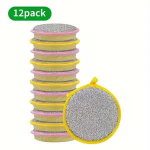 12pcs Cleaning Sponge Set, Scrubbing Pad, Multi-Purpose Kitchen Tools, Durable & Versatile Design, Ideal for Daily Use, Random Colors Available