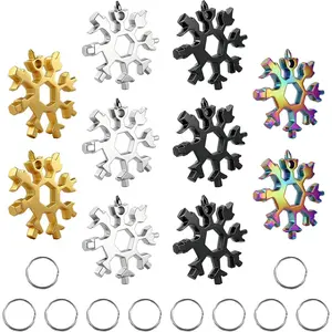 10 Packs Snowflake Multi Tool,18 in 1 Snowflake Multitool,Snowflake Wrench/Bottle Opener/Screwdriver Kit,