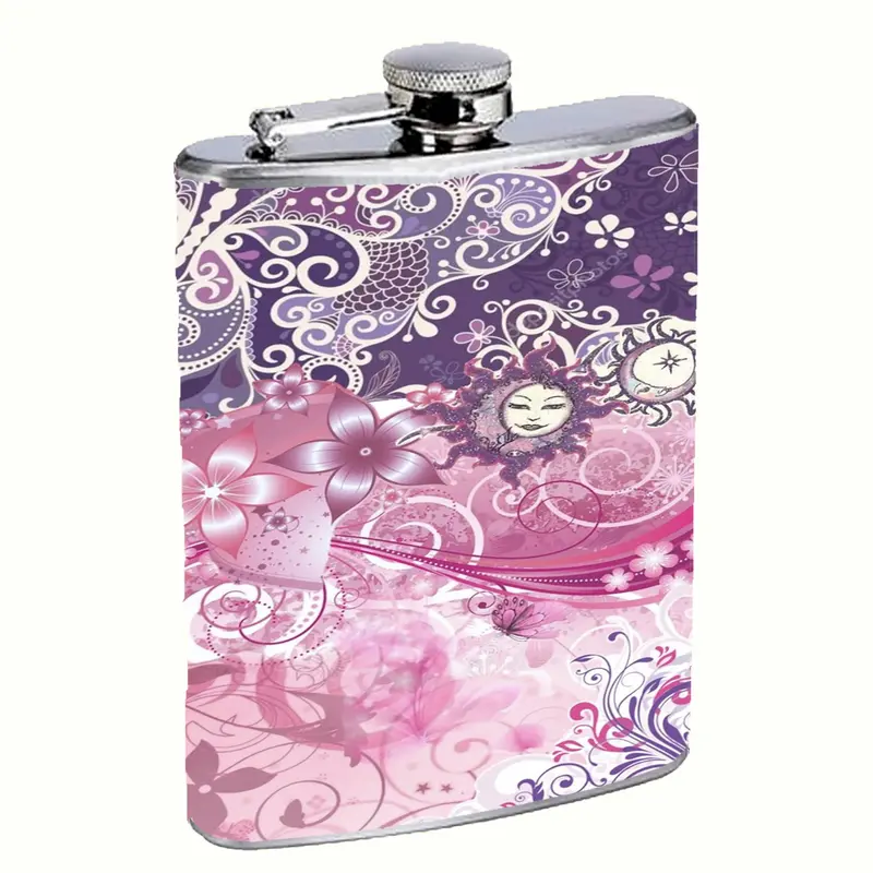 Celestial Bloom 8oz Stainless Steel Flask