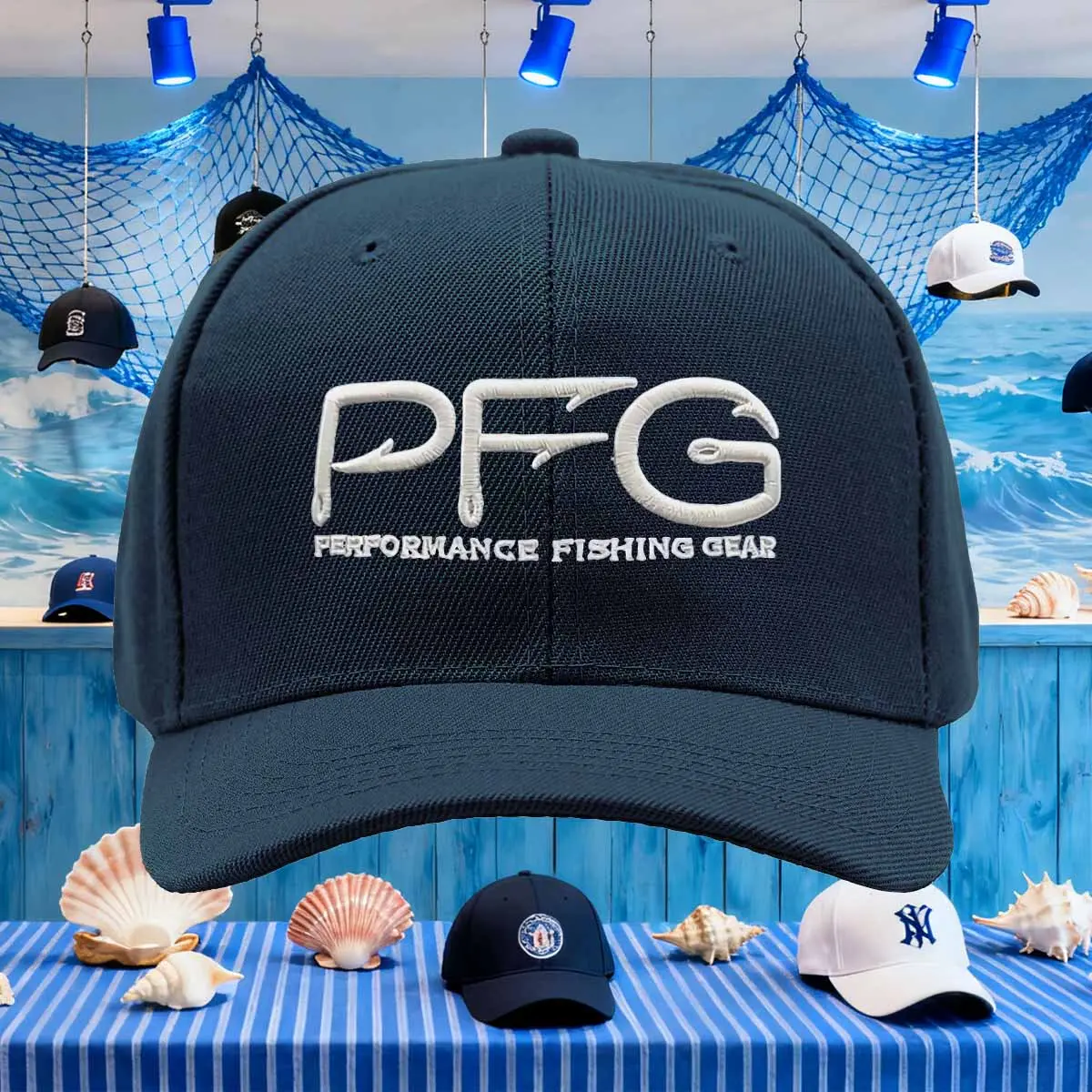 PFG Performance Fishing Gear Columbia Ball Cap Hat Snapback Baseball cap Retro Fun Truck Driver Baseball Hat Outdoor Fishing Hat Snapback Trucker Hat