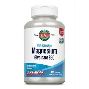 KAL Magnesium Glycinate 350 VegCaps - 160 Veg Capsules for Relaxation Support, Ideal for Muscle Health Springtok Healthcare Healthy Bathroom