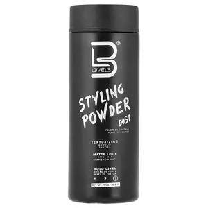 L3VEL3 Hair Styling Powder Dust 30g Volumizing Texture Powder Matte Finish Hair Volume Powder Strong Hold Lightweight Non Greasy Hair Styling Product for Men Women Thin Flat Hair