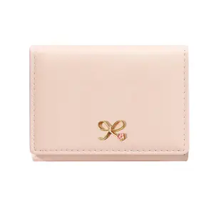 Girls Cute Wallet Coquette Bow Wallet Small Wallet Slim Credit Card Holder ID Window for Women