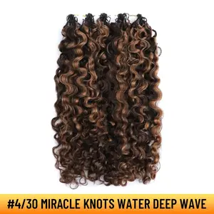 YGwigs Mixed Color Miracle Knots Water Deep Wave Feather Crochet Human Hair