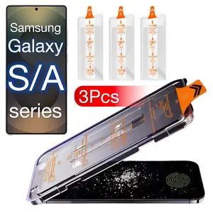 3Pcs Samsung Galaxy S26/S25/s24/ultra/s23/s22/s21/plus/a56/a55/a54/a53/a36/a35/a34/a26/a25/a16/a15/a06/a05 5g Tempered Screen Protector, Auto-Align Design, Fingerprint Protection Installation Accessories