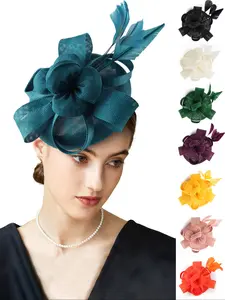 1pcs Tea Party Fascinator Hat for Women Kentucky Headwear Derby Pillbox Church Hat for Cocktail Wedding