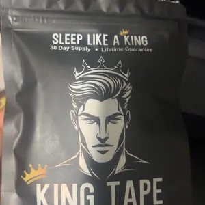 Product Review of King Mouth Tape - one month supply mouth tape for sleep, 30 Pack, black, gentle adhesion, for sleep Snoring Nose Breathing, Sleep Like a King from M**👑