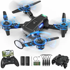 This drone with a camera is suitable for adults, children, and beginners. It features a 120° wide-angle field of view, one-button operation, and is a toy drone for boys and girls. It's the perfect Christmas gift for kids.