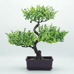 1Pc Artificial Bonsai Tree, Fake Potted Bonsai Plants Decoration, Desktop Realistic Welcoming Pine Ornament for Home Office Entryway Chests Decor, Artificial Plants, Lifelike Fake Plant, UV-resistant, Desktop Decoration