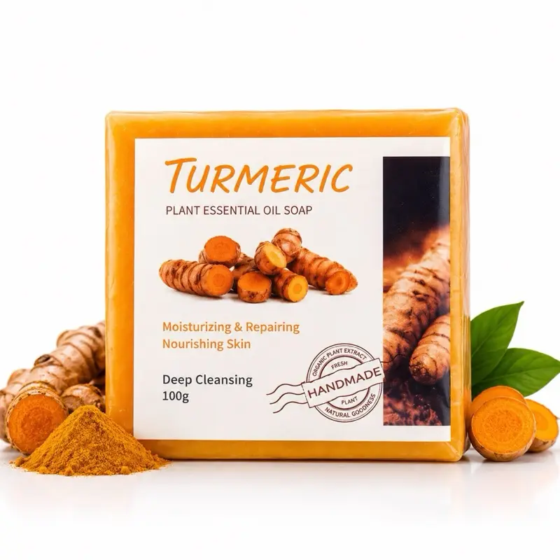 Pack of 3 Turmeric Plant Essential Oil Soap  (100g Each) Kojic